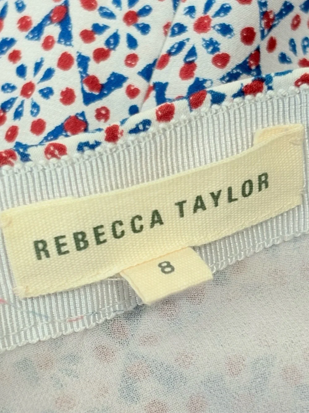 Rebecca Taylor 100% Silk Ruffle Asymmetrical Maxi  Skirt Blue Red Floral Boho